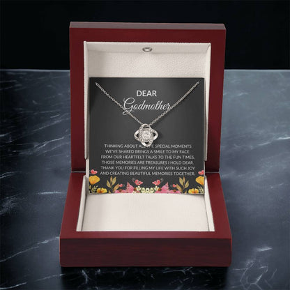 For My Dear Godmother, Love Knot Necklace (Yellow & White Gold Variants) | Godmother Necklace (Necklace Only)