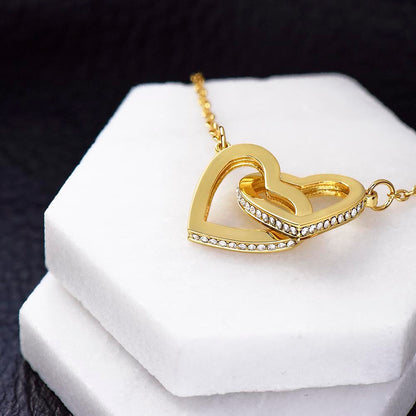 To My Little Wonder - From Aunt to Niece Interlocking Hearts Necklace - SOUVMOUR