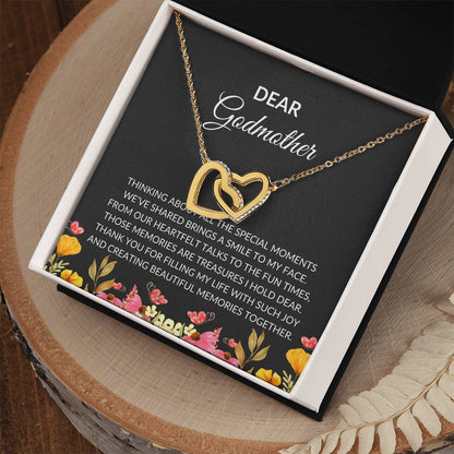 For My Dear Godmother, Interlocking Hearts Necklace | Godmother Necklace (Necklace Only)