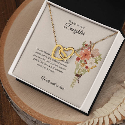 To My Sweet Daughter - Hearts Necklace | Cherished Love Gift For Daughter