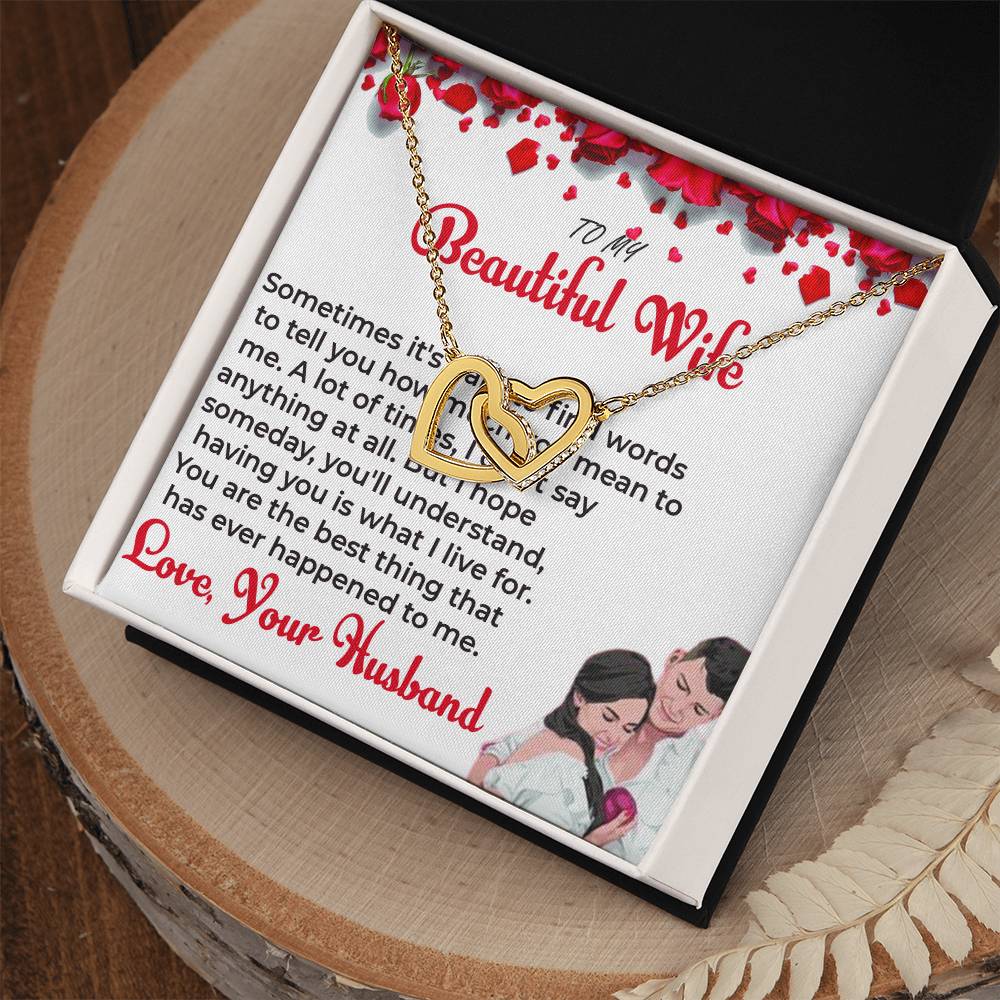 To My Beautiful Wife - Heart-Shaped Necklace Gift for Wife | Necklace For her