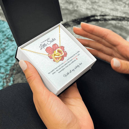 For My Precious Little Sister – Interlocking Hearts Necklace | A Heartwarming Keepsake