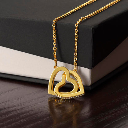 To My Little Wonder - From Aunt to Niece Interlocking Hearts Necklace - SOUVMOUR