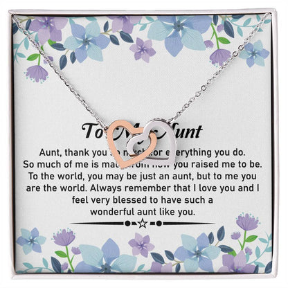 To My Dear Aunt Necklace – Classic Hearts Necklace | Heartfelt Message Card for Aunt - SOUVMOUR