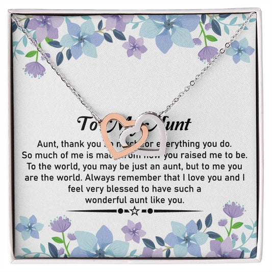 To My Dear Aunt Necklace – Classic Hearts Necklace | Heartfelt Message Card for Aunt - SOUVMOUR