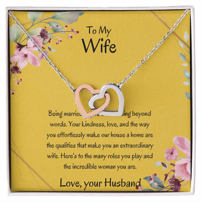 To My Wife, My Wonderful Partner - Romantic Heart-Shaped Necklace Gift