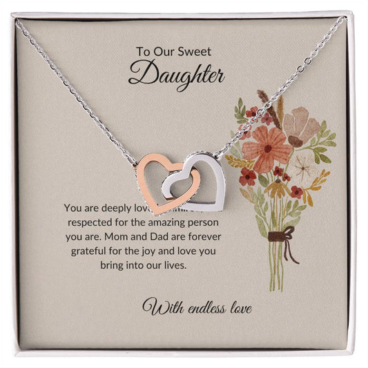 To My Sweet Daughter - Hearts Necklace | Cherished Love Gift For Daughter
