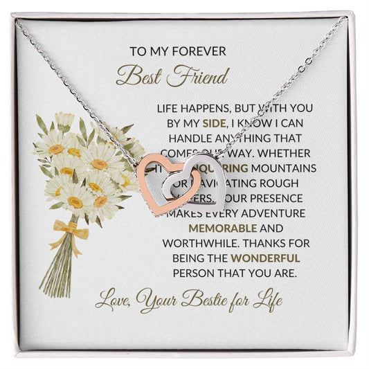 Friendship Necklace | To My Forever Best Friend - Interlocking Hearts Necklace | Gift for Best Friend