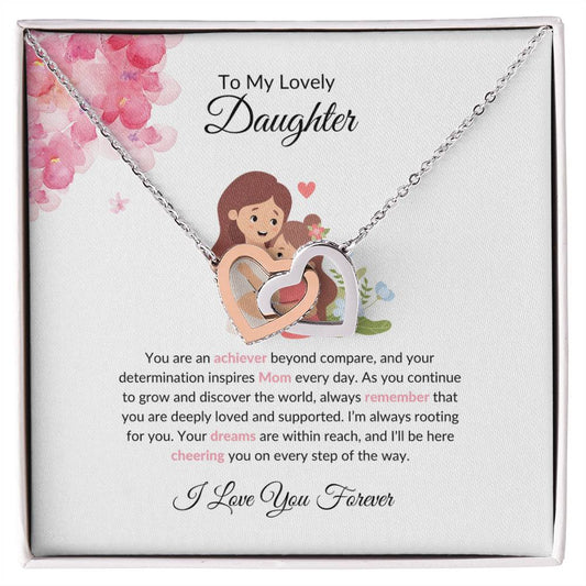 To My Beautiful & Lovely Daughter - Hearts Necklace | Endless Love Symbol