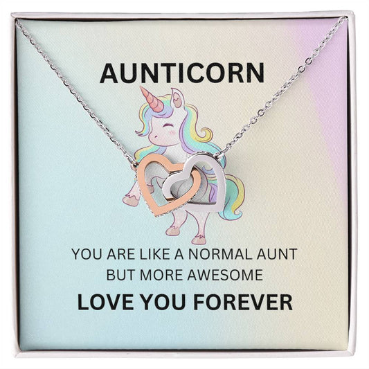 To My Aunticorn – Unique Hearts Necklace | Fun Message Card for Aunt for Expressing Love and Gratitude - SOUVMOUR