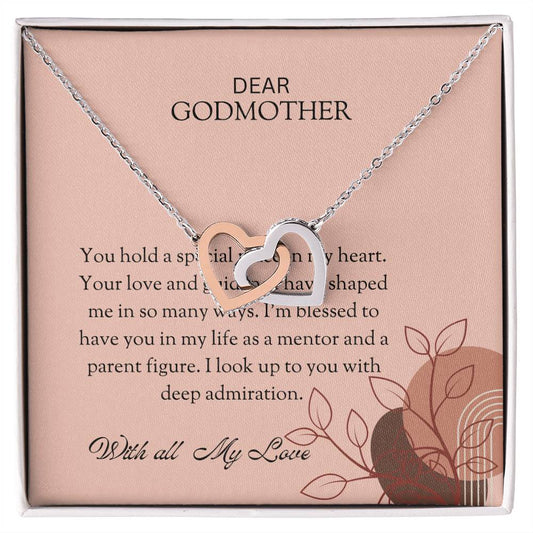 Special Gift for My Godmother, Interlocking Hearts Necklace | Godmother Necklace (Necklace Only)