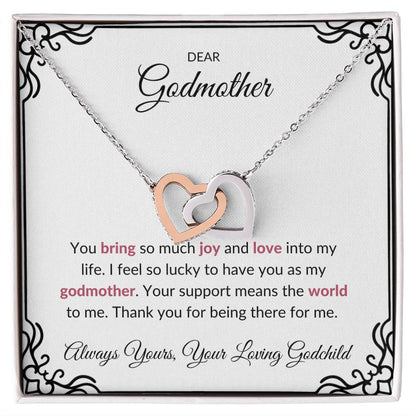 To My Amazing Godmother, Interlocking Hearts Necklace | Godmother Necklace (Necklace Only)