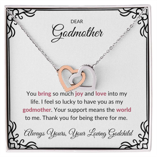 To My Amazing Godmother, Interlocking Hearts Necklace | Godmother Necklace (Necklace Only)