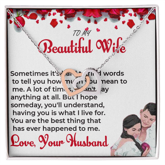 To My Beautiful Wife - Heart-Shaped Necklace Gift for Wife | Necklace For her