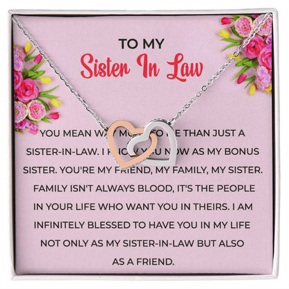 To My Sister-in-law Necklace | Interlocking Hearts Necklace | Sister-in-Law Gift