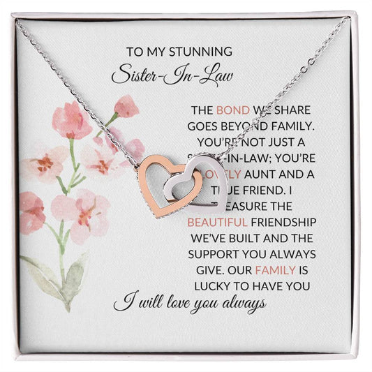 To My Stunning Sister-in-law Necklace | Interlocking Hearts Necklace | Sister-in-Law Gift