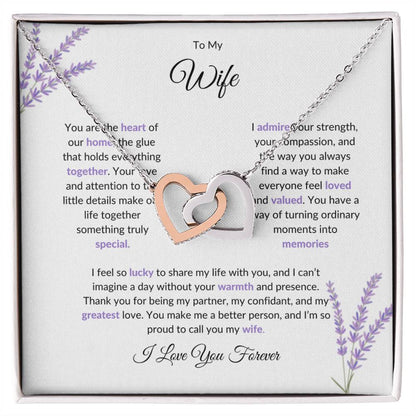 To My Wife, The Heart of Our Home | Heart-Shaped Pendant Gift for Her
