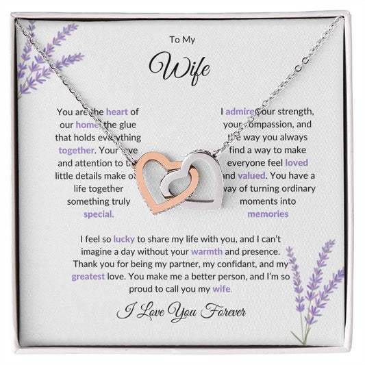 To My Wife, The Heart of Our Home | Heart-Shaped Pendant Gift for Her