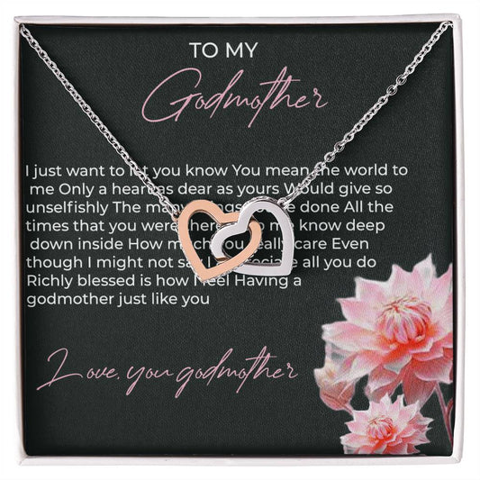 To My Godmother, Interlocking Hearts Necklace | Godmother Necklace (Necklace Only)
