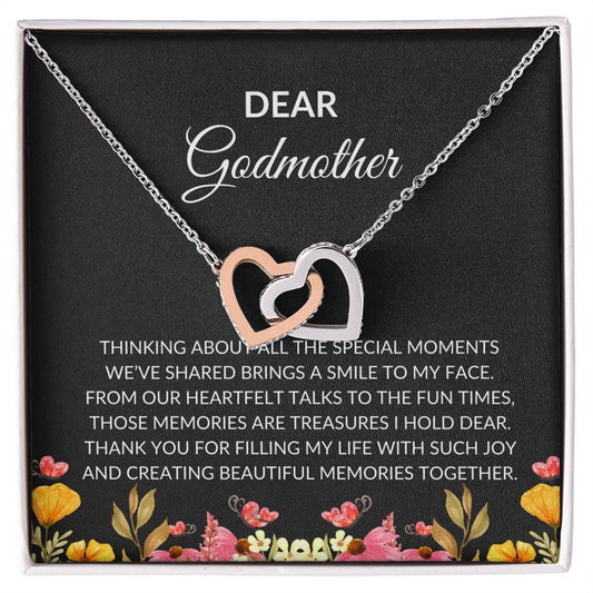 For My Dear Godmother, Interlocking Hearts Necklace | Godmother Necklace (Necklace Only)