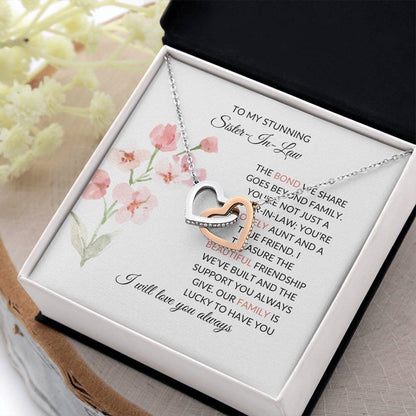 To My Stunning Sister-in-law Necklace | Interlocking Hearts Necklace | Sister-in-Law Gift