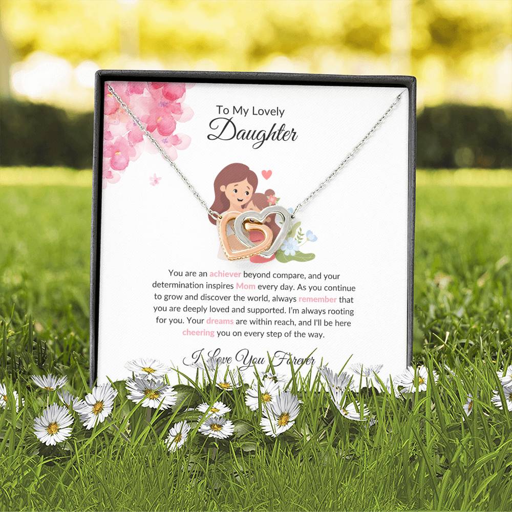 To My Beautiful & Lovely Daughter - Hearts Necklace | Endless Love Symbol