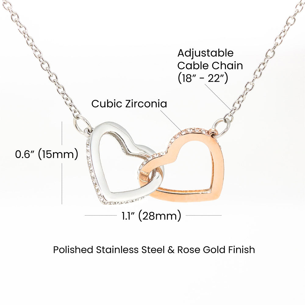 To My Little Wonder - From Aunt to Niece Interlocking Hearts Necklace - SOUVMOUR
