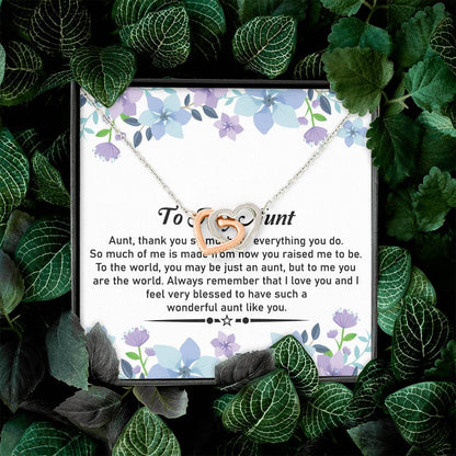 To My Dear Aunt Necklace – Classic Hearts Necklace | Heartfelt Message Card for Aunt - SOUVMOUR
