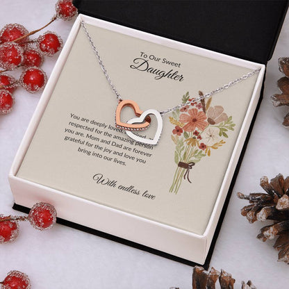 To My Sweet Daughter - Hearts Necklace | Cherished Love Gift For Daughter