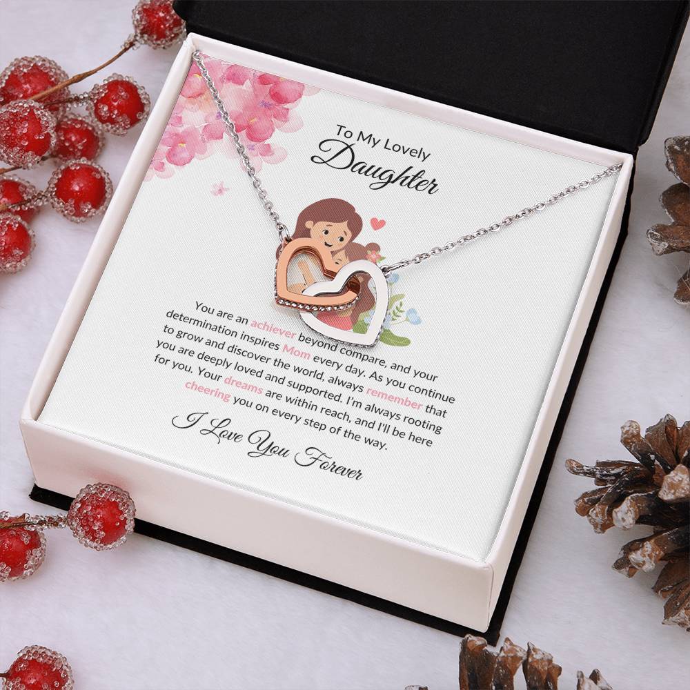 To My Beautiful & Lovely Daughter - Hearts Necklace | Endless Love Symbol