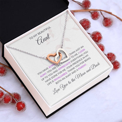 To My Beautiful Aunt Necklace – Elegant Hearts Jewelry | Message Card for Expressing Love and Gratitude - SOUVMOUR