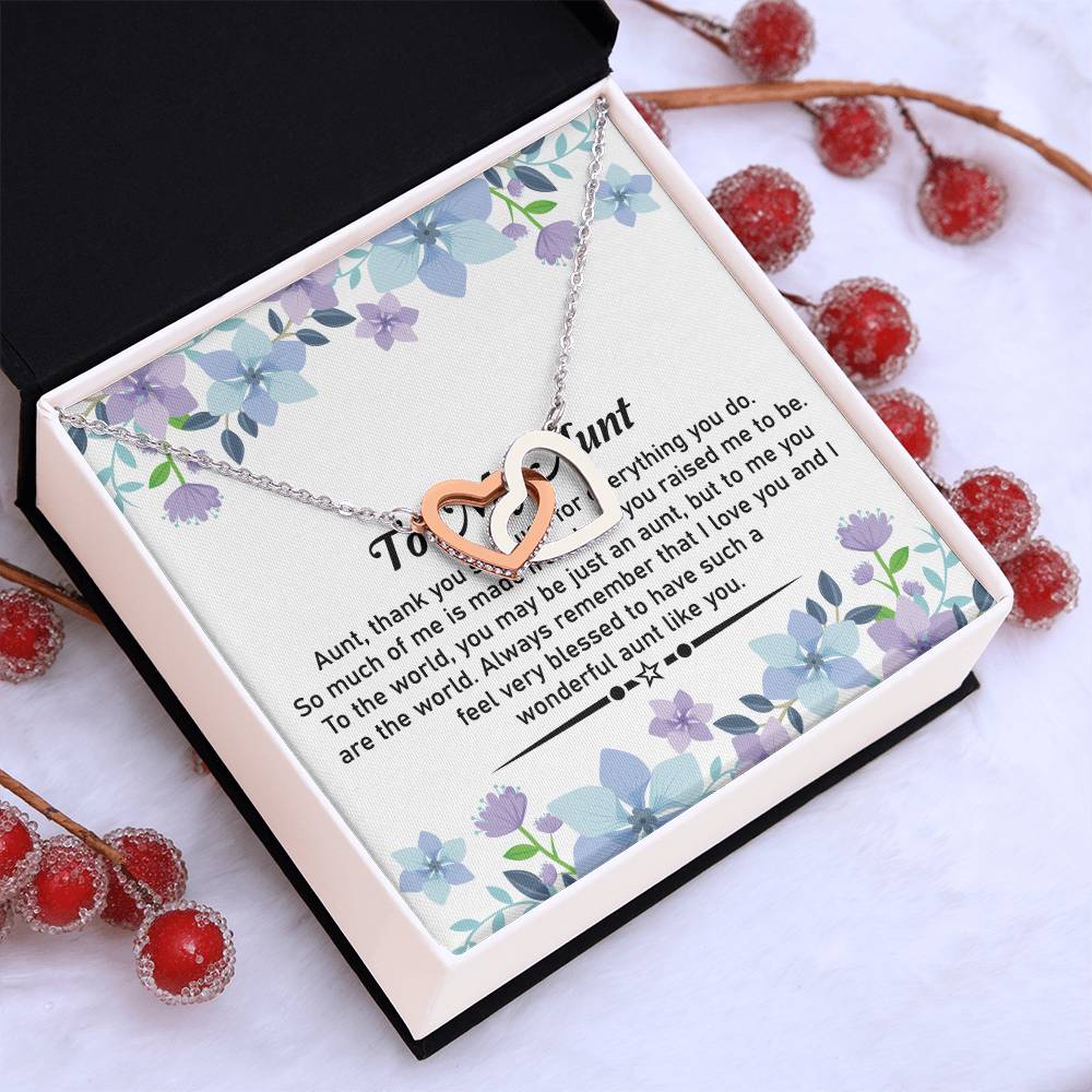 To My Dear Aunt Necklace – Classic Hearts Necklace | Heartfelt Message Card for Aunt - SOUVMOUR