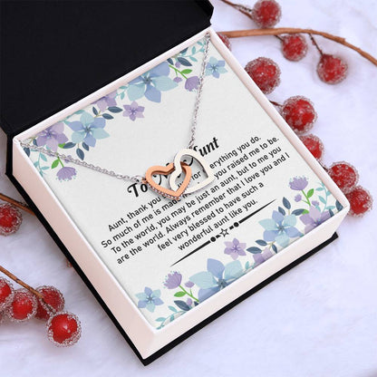 To My Dear Aunt Necklace – Classic Hearts Necklace | Heartfelt Message Card for Aunt - SOUVMOUR