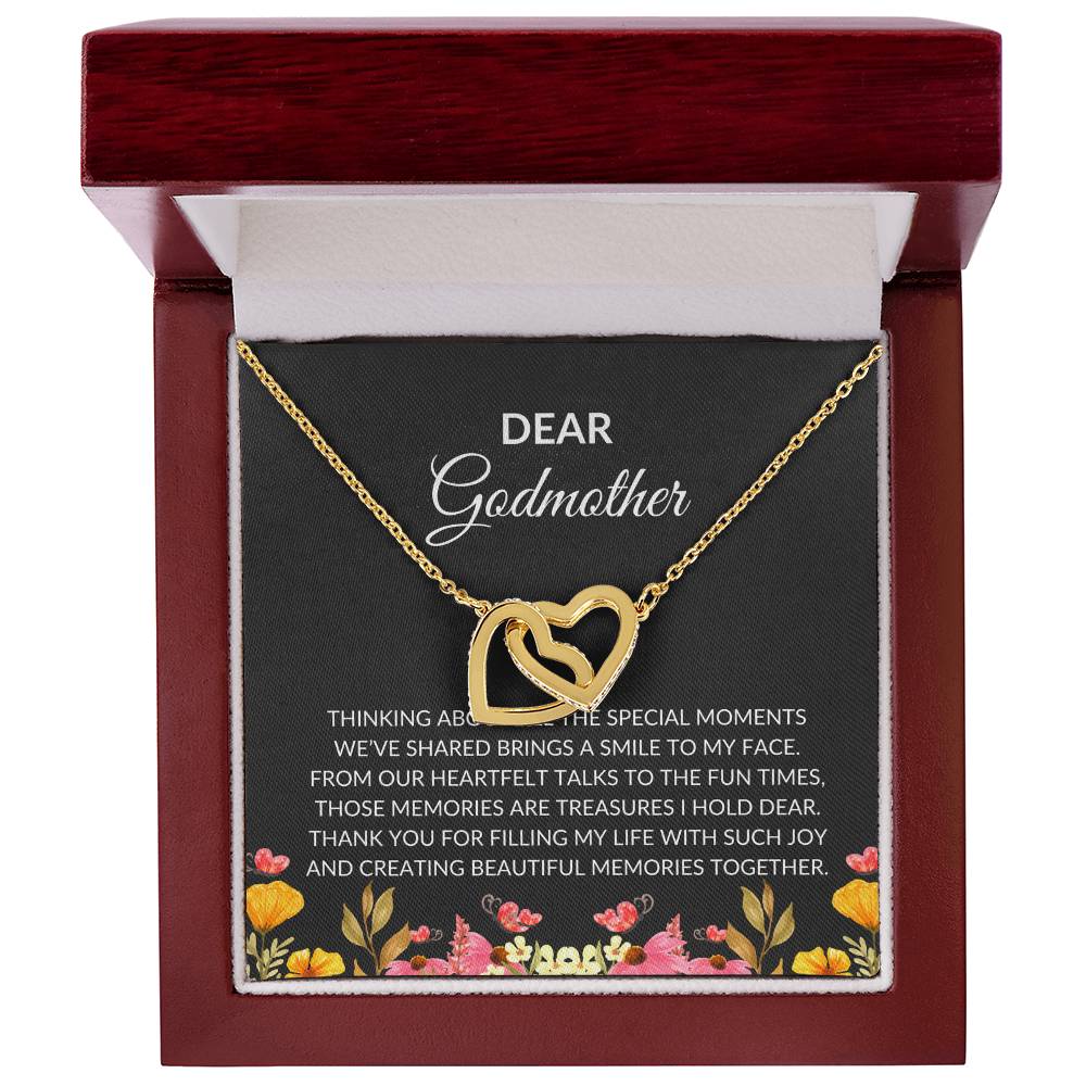 For My Dear Godmother, Interlocking Hearts Necklace | Godmother Necklace (Necklace Only)