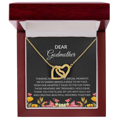 For My Dear Godmother, Interlocking Hearts Necklace | Godmother Necklace (Necklace Only)