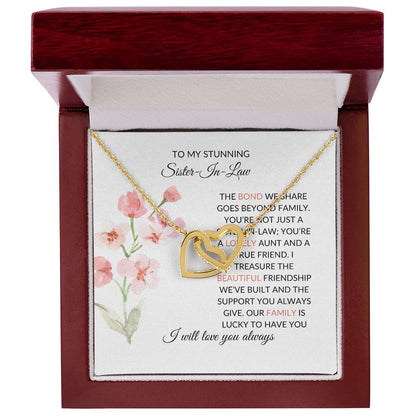 To My Stunning Sister-in-law Necklace | Interlocking Hearts Necklace | Sister-in-Law Gift
