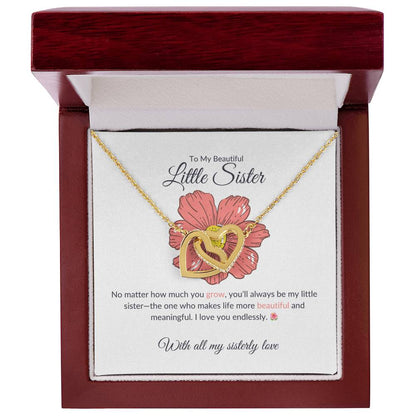 For My Precious Little Sister – Interlocking Hearts Necklace | A Heartwarming Keepsake