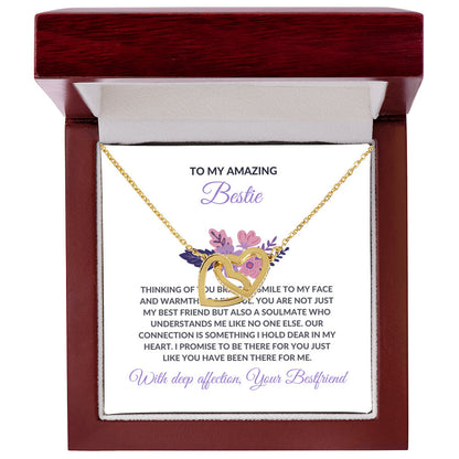 Friendship Necklace | To My Amazing Best Friend - Interlocking Hearts Necklace