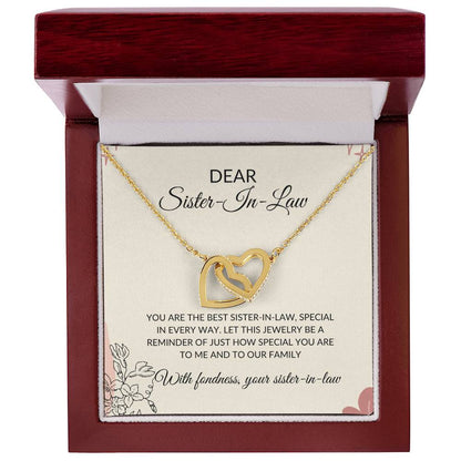To My Dear Sister-in-law Necklace | Interlocking Hearts Necklace | Sister-in-Law Gift