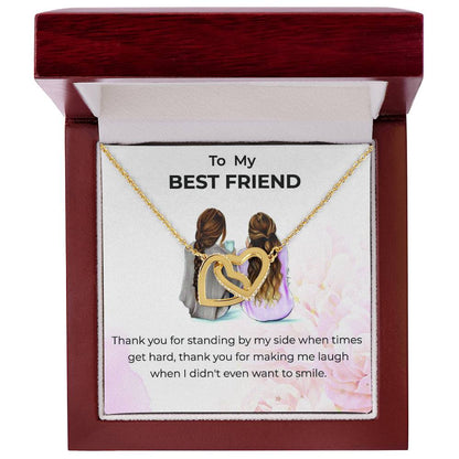 Friendship Necklace | To My Bestie Thank You - Interlocking Hearts Necklace