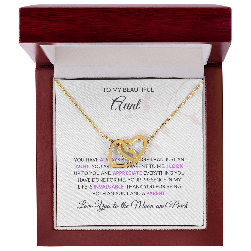 To My Beautiful Aunt Necklace – Elegant Hearts Jewelry | Message Card for Expressing Love and Gratitude - SOUVMOUR