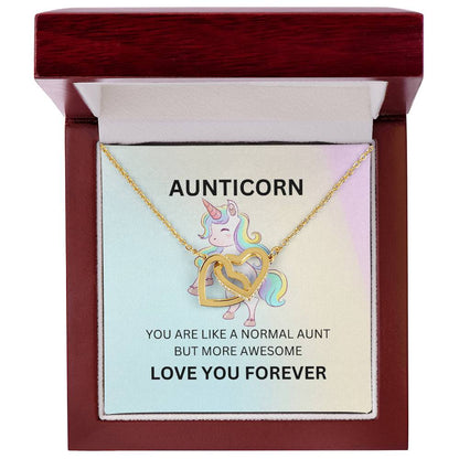 To My Aunticorn – Unique Hearts Necklace | Fun Message Card for Aunt for Expressing Love and Gratitude - SOUVMOUR