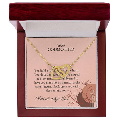 Special Gift for My Godmother, Interlocking Hearts Necklace | Godmother Necklace (Necklace Only)