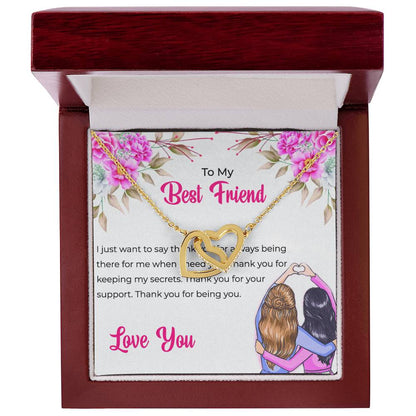 Friendship Necklace | To My Lifetime Best Friend - Interlocking Hearts Necklace | Gift for Best Friend