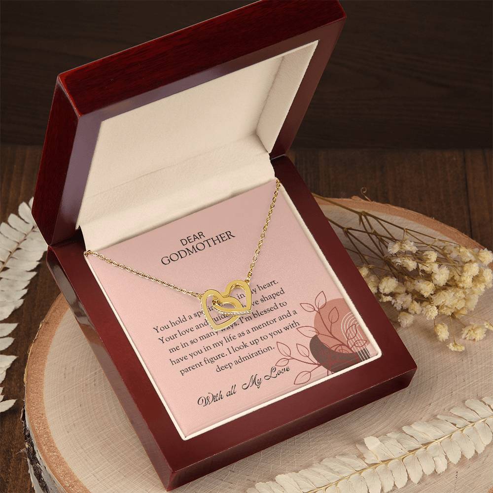Special Gift for My Godmother, Interlocking Hearts Necklace | Godmother Necklace (Necklace Only)