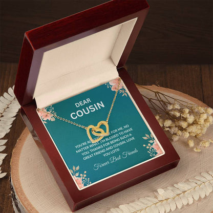 Cousin Necklace | To My Cousin My Forever Best Friend - Interlocking Hearts Necklace | Cousin Friendship Necklace
