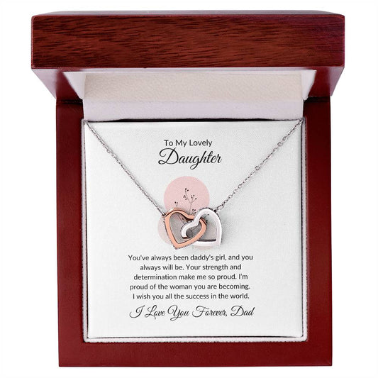 To My Lovely Daughter - Hearts Necklace | Beautiful Connection Gift For Daughter