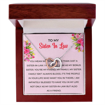 To My Sister-in-law Necklace | Interlocking Hearts Necklace | Sister-in-Law Gift