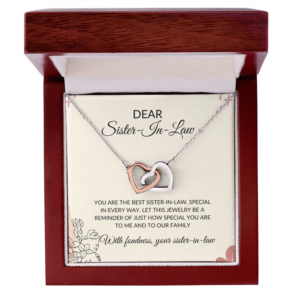To My Dear Sister-in-law Necklace | Interlocking Hearts Necklace | Sister-in-Law Gift