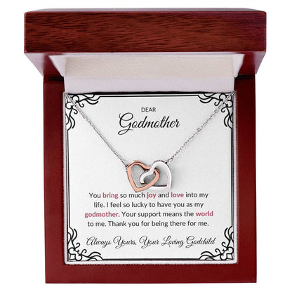 To My Amazing Godmother, Interlocking Hearts Necklace | Godmother Necklace (Necklace Only)